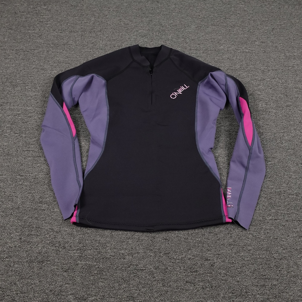 O'Neill Bahia Wetsuit Top Womens 10 1mm Black Purple Pink Neoprene Surf Dive